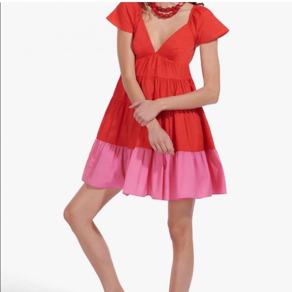 STAUD "Corsica" Sundress 🌈BNWOT🌈 "Wild Orchid and Tomato"